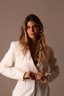 Blazer Alfaiataria Cropped Aveia - TYNA - foto 2