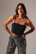 Calça Jogger Paetê Preta e Prata - TYNA - foto 21