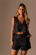 Blusa Linho Assimétrico Preto - TYNA - foto 3