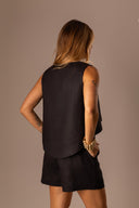 Blusa Linho Assimétrico Preto - TYNA - foto 8