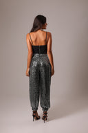 Calça Jogger Paetê Preta e Prata - TYNA - foto 20