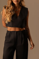 Calça Wide Leg Preta - TYNA - foto 5
