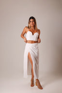 Saia Midi Off White com Fenda Lateral - TYNA - foto 5