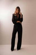 BLAZER AMALFI CURTO TRANSPASSADO PRETO