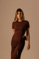 Vestido Midi Choco com Fenda Lateral - TYNA - foto 3