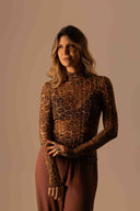 Blusa Onça Manga Comprida Tule - TYNA - foto 2