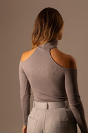 Blusa Manga Longa Gola Grafite - TYNA - foto 4