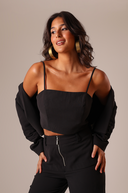 Top Cropped Barbatana Preto - TYNA - foto 4