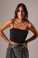 Top Cropped Barbatana Preto - TYNA - foto 1